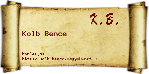 Kolb Bence névjegykártya